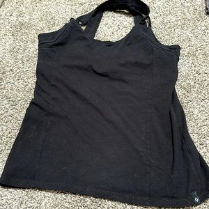 Satva black spandex workout top with built in bra